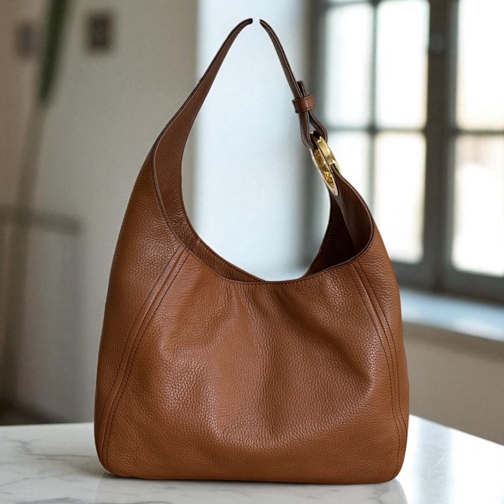 Michael Kors Pebbled Leather Hobo Bag - Brown